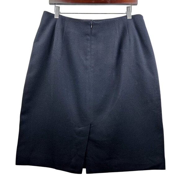 Vintage‎ Albert Nipon 100% Wool Classic Black Officewear Skirt Made in Korea 12 - Picture 3 of 6